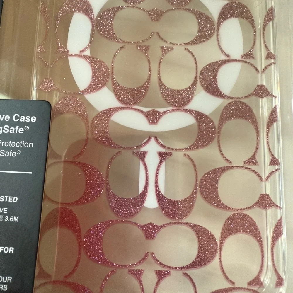Coach Pink Glitter iPhone 15 Pro Max Case - Picture 2 of 6